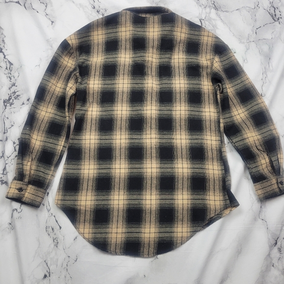 Boohoo Plaid flannel womens button down shirt longsleeve fall winter teens sz 4 - Picture 11 of 16